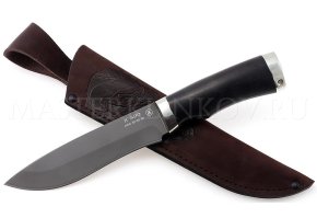 Нож из порошковой стали Böhler K390 Беркут, рукоять — черный граб, литье мельхиор