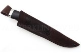 Нож из порошковой стали Böhler K390 Медведь, рукоять — черный граб, литье мельхиор