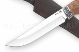 Нож из порошковой стали М390 Осетр, рукоять - карельская береза,литье