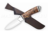 Нож из порошковой стали М390 Бобр, рукоять карельская береза, литье