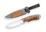 Нож из порошковой стали М390 Бобр, рукоять карельская береза