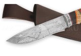 Нож из стали ХВ5 Беркут, рукоять — граб и карельская береза, литье, гравировка