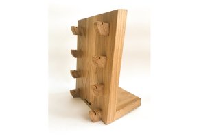 Стойка - панно для 4 ножей, покрытие - натуральное масло, светлая