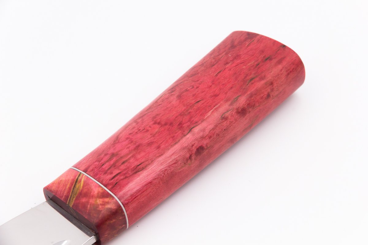 Нож из стали Х12МФ Якут шкуросъемный, рукоять - стабилизированная карельская береза