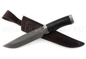 Нож из булатной стали Акула, рукоять - черный граб, литье