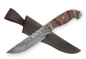 Нож из булатной стали Игрок, долы, камень