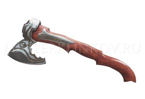Кованый топор Север из стали 9ХС, с инкрустацией, рукоять - бубинга