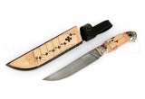 Нож из алмазной стали Казино №2, резьба, клен