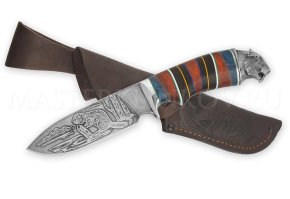 Нож из стали ХВ5 Бобр, рукоять — черный граб и падук, литье