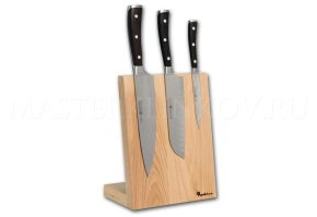 Магнитная подставка панно для 4 ножей из ясеня, покрытие - натуральное бесцветное масло