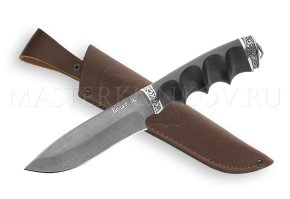 Нож из булатной стали Волк, рукоять - черный граб под пальцы, литье