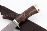 Нож из порошковой стали Böhler S390 Скат, рукоять — стабилизированная карельская береза, мельхиор