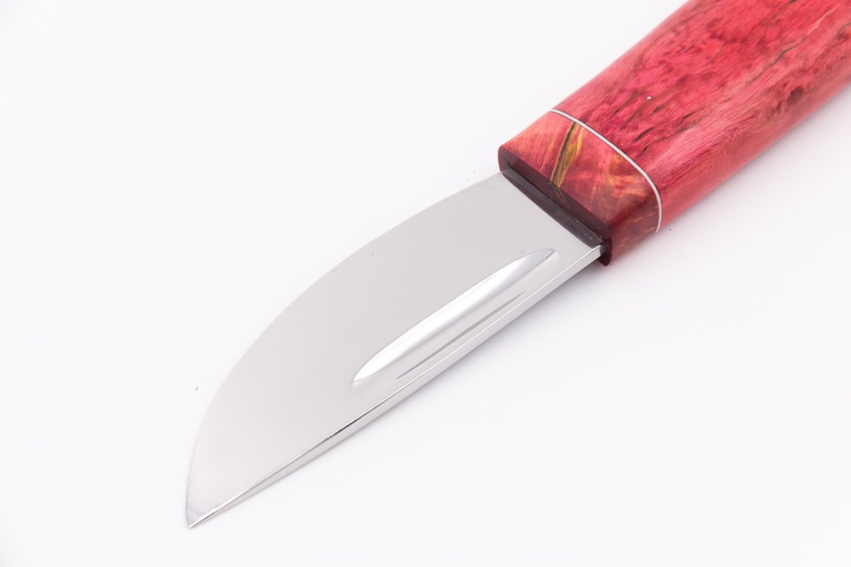 Нож из стали Х12МФ Якут шкуросъемный, рукоять - стабилизированная карельская береза