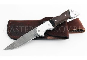 Нож складной из дамасской стали Хищник, рукоять - венге