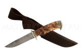 Нож из дамасской стали Соболь, рукоять - карельская береза, литье