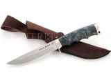 Нож из порошковой стали Elmax Соболь, рукоять - карельская береза под пальцы, мельхиор