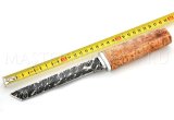 Нож из стали D2 Танто, рукоять и ножны - карельская береза