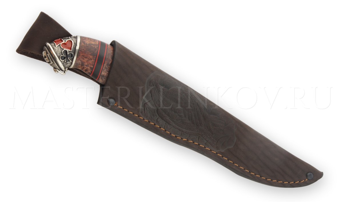 Нож из булатной стали Игрок, долы, камень