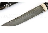 Нож из алмазной стали Ностальгия, рукоять и ножны - черный граб, рог лося