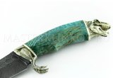 Нож из дамасской стали Галеон, карельская береза, литье Динозавр