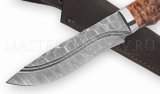 Нож из дамасской стали Беркут, рукоять - карельская береза, литье