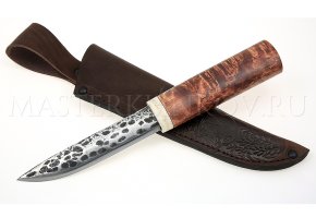 Нож из стали 9ХС Якут малый, рукоять - карельская береза