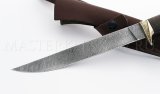 Нож филейный кованый из дамасской стали №3, 200 мм, рукоять - венге