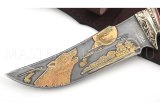 Нож из алмазной стали Восток, золочение, рукоять - комбинированная, наборная, литье