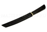 Нож из дамасской стали Танто, рукоять и ножны - черный граб