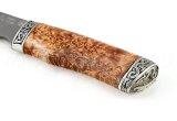Нож из порошковой стали Böhler S390 Золотоискатель, рукоять — карельская береза, литье