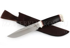 Нож из стали Х12МФ Тапир, дол, рукоять - черный граб, мельхиор