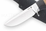 Нож из стали М390 Пушной, рукоять - черный граб, береста