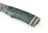 Нож из порошковой стали Böhler K390 Осетр, рукоять — стаб. карельская береза, литье