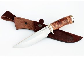Нож из стали Elmax Кадет, рукоять - карельская береза, мельхиор