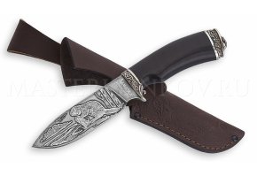 Нож из стали ХВ5 Бобр, рукоять — черный граб, литье