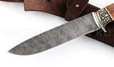 Нож из дамасской стали Клык, рукоять - карельская береза, литье
