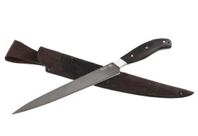 Нож филейный кованый из булатной стали, 200 мм, рукоять - граб