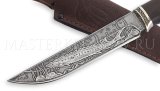 Нож из алмазной стали Осетр, гравировка, рукоять - граб, литье