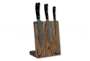 Магнитная подставка панно для 4 ножей из ясеня, покрытие - натуральное масло в цвет венге