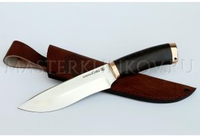 Нож из порошковой стали Elmax Беркут, рукоять - черный граб, бронза