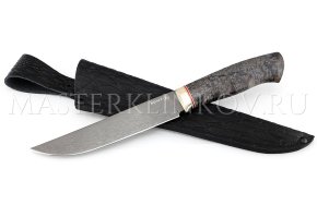 Нож из булатной стали Осетр, рукоять - стабилизированная карельская береза