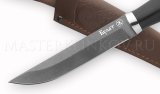 Нож из булатной стали «Лань», рукоять — черный граб, мельхиор