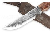 Нож из стали 9ХС Золотоискатель, рукоять — карельская береза, литье
