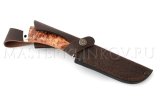 Нож из порошковой стали Elmax Бобр, рукоять - карельская береза, мельхиор