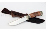 Нож из порошковой стали Elmax Глухарь, рукоять - карельская береза, литье
