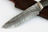 Нож из дамасской стали Беркут, рукоять - черный граб, литье