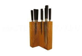 Угловая магнитная подставка для 8 ножей, покрытие - натуральный лак