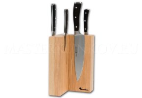 Угловая магнитная подставка для 6 ножей из ясеня, покрытие - натуральное прозрачное масло