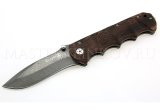 Нож складной из булатной стали - 007 Зубр, рукоять - венге, под пальцы