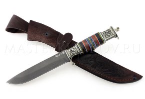 Нож из булатной стали Клык, комбинированная рукоять, литье